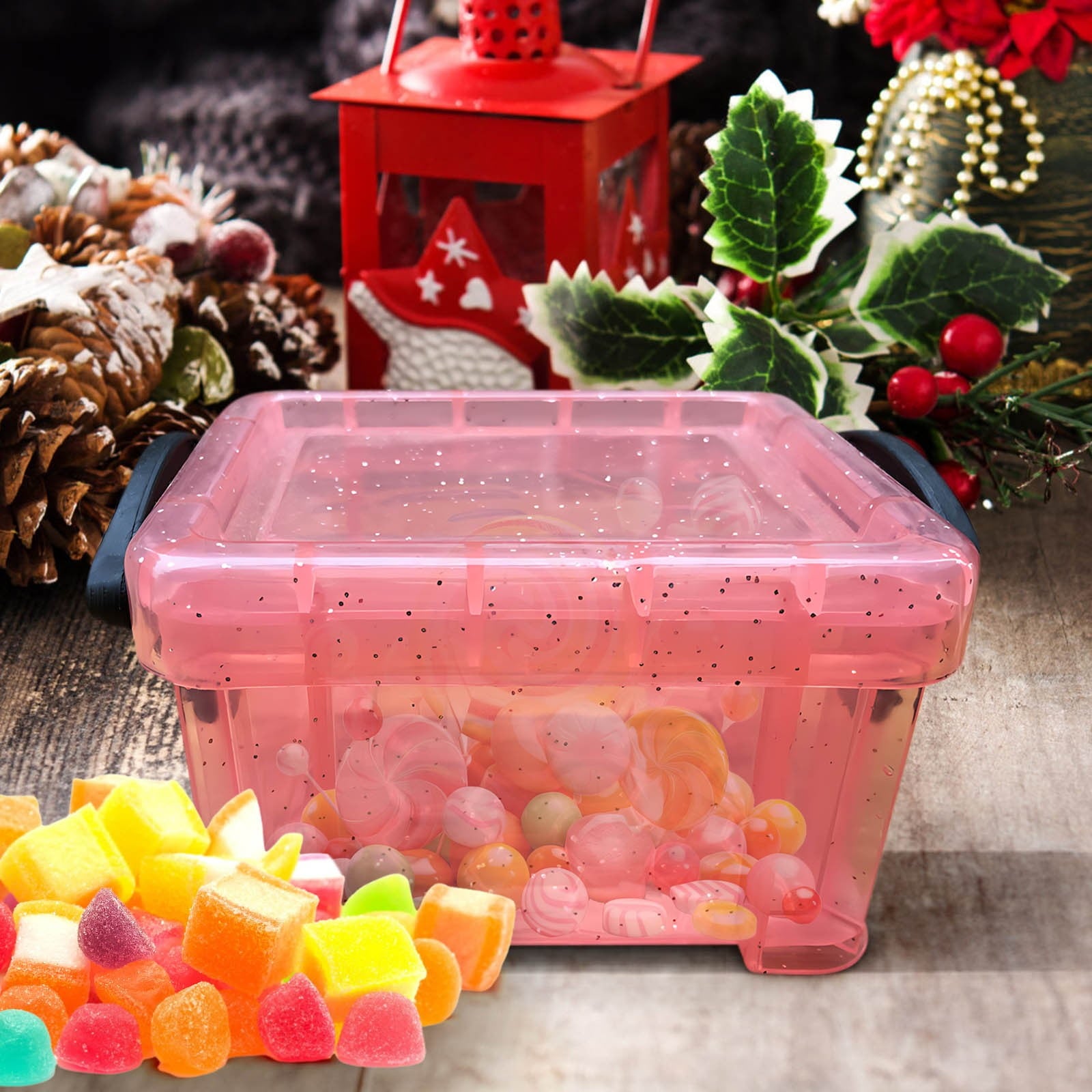 Colorful Storage Bins with Lids,Small Storage Boxes,Stackable Clear Storage Organizer Bins for Office Home Supplies - Image 5
