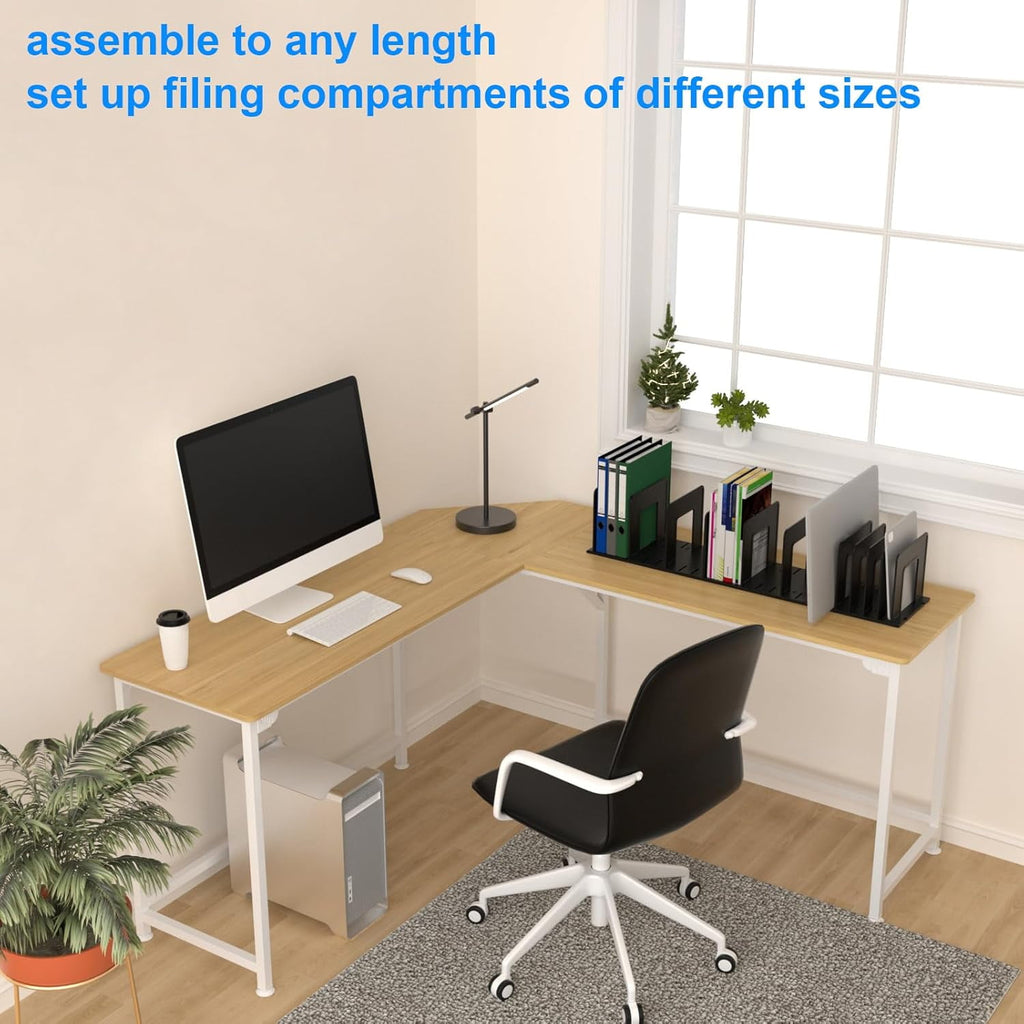 Adjustable vertical file divider, expandable upright file shelf, desktop folder organizer, school office file organiz... - Image 3