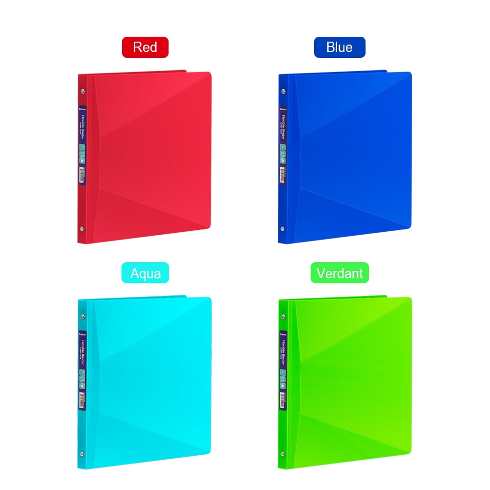 3 Rings Binder 1 inch Round Ring, 175 Sheets Organizer with Pockets, 4-Pack Assorted Color - Image 5