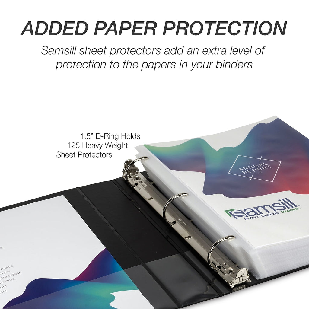 Durable 1.5 Inch Binder, D Ring Customizable Clear View Binder, Basic Assortment, 4 Pack, Each Holds 350 Page - Image 6