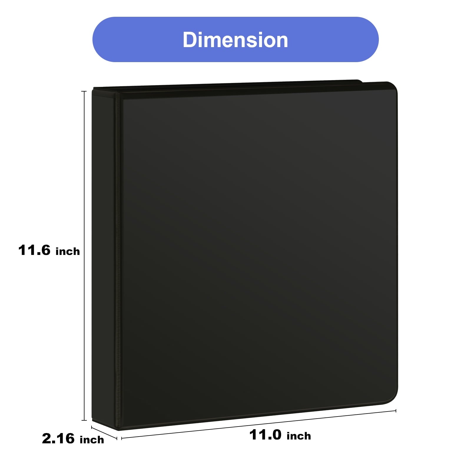 Economy 1.5 inch One-Tag 3 Ring View Binders, 1.5" Slant D-Ring with 350 Sheets Capacity, 6-Pack Black - Image 2