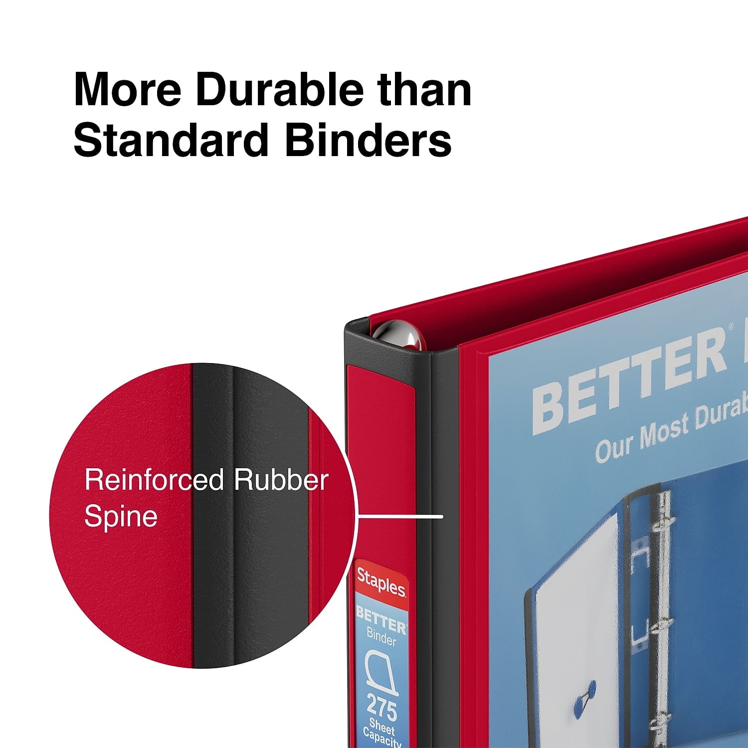 Better 1-Inch D 3-Ring View Binder Red (18370) 807722 - Image 4