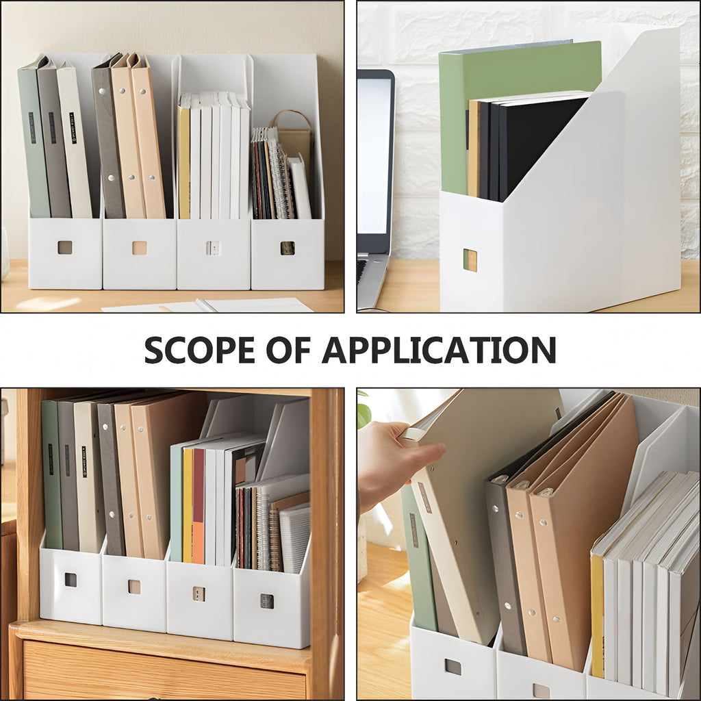 3Pcs File Document Box Book Storage Rack Plastic Files Books Holders Office Magazine Holder 1.61x9.43x3.54in - Image 5