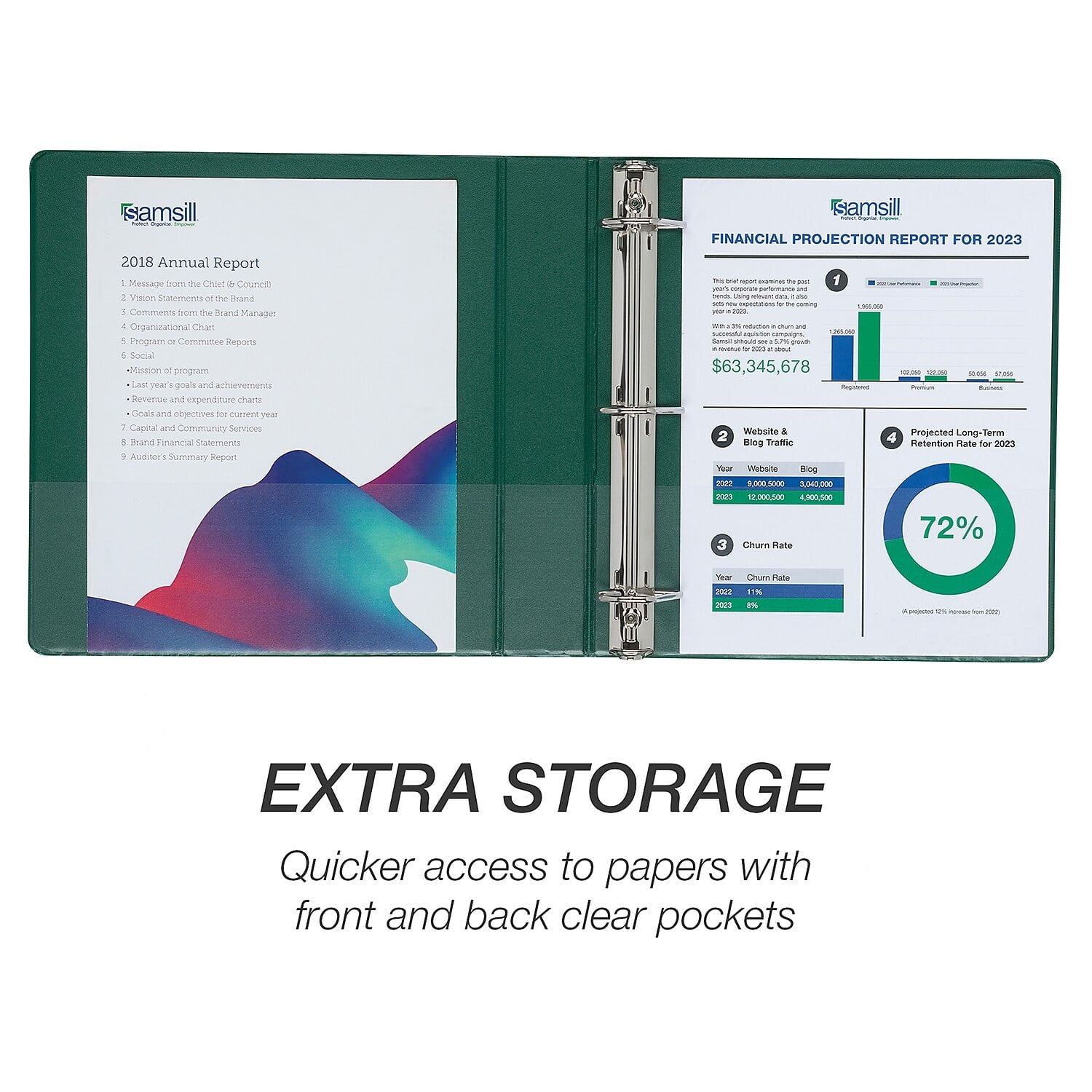 Durable 1.5 Inch Binder, D Ring Customizable Clear View Binder, Basic Assortment, 4 Pack, Each Holds 350 Page - Image 2