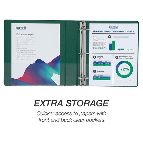 Durable 1.5 Inch Binder, D Ring Customizable Clear View Binder, Basic Assortment, 4 Pack, Each Holds 350 Page - Image 2