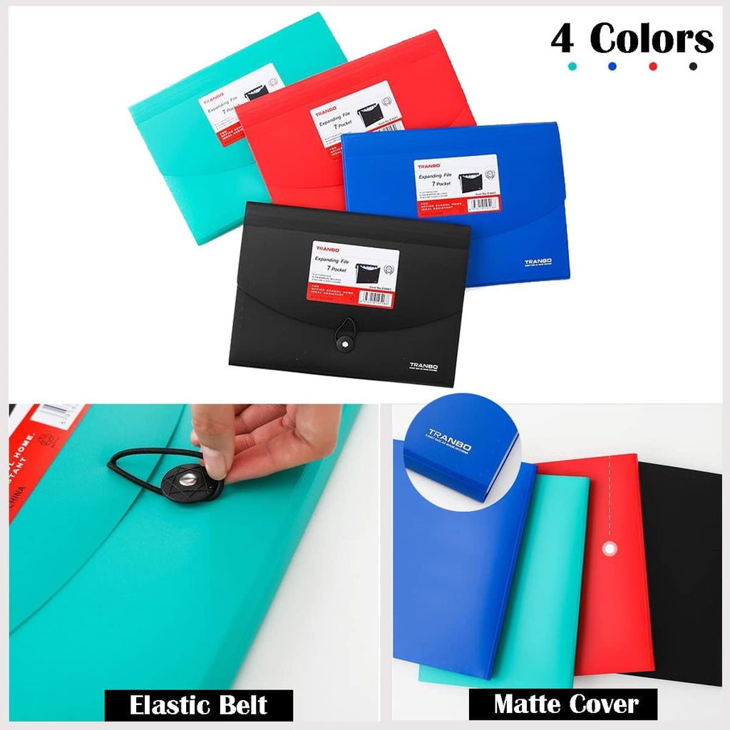 7 Pockets Accordion File Organizer (Pack of 4), Letter Size/A4 Expanding File Folder with Index Tabs, Expandable Plas... - Image 6