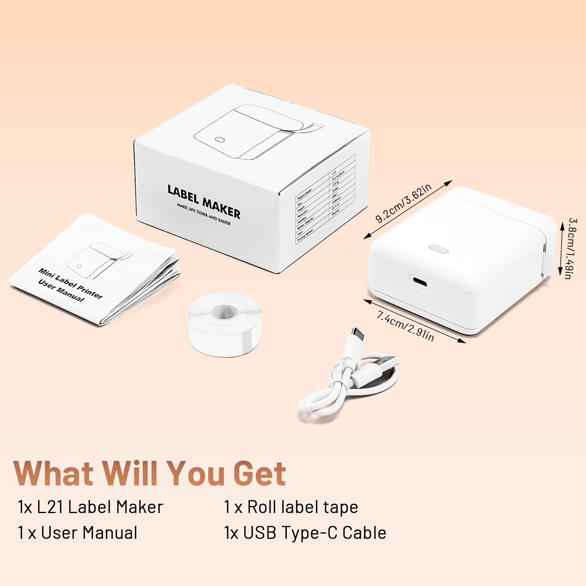 TRAB Label Maker Machine with Tape, Portable Bluetooth Mini Label Printer, Wireless Small Label Makers with Versatile... - Image 2
