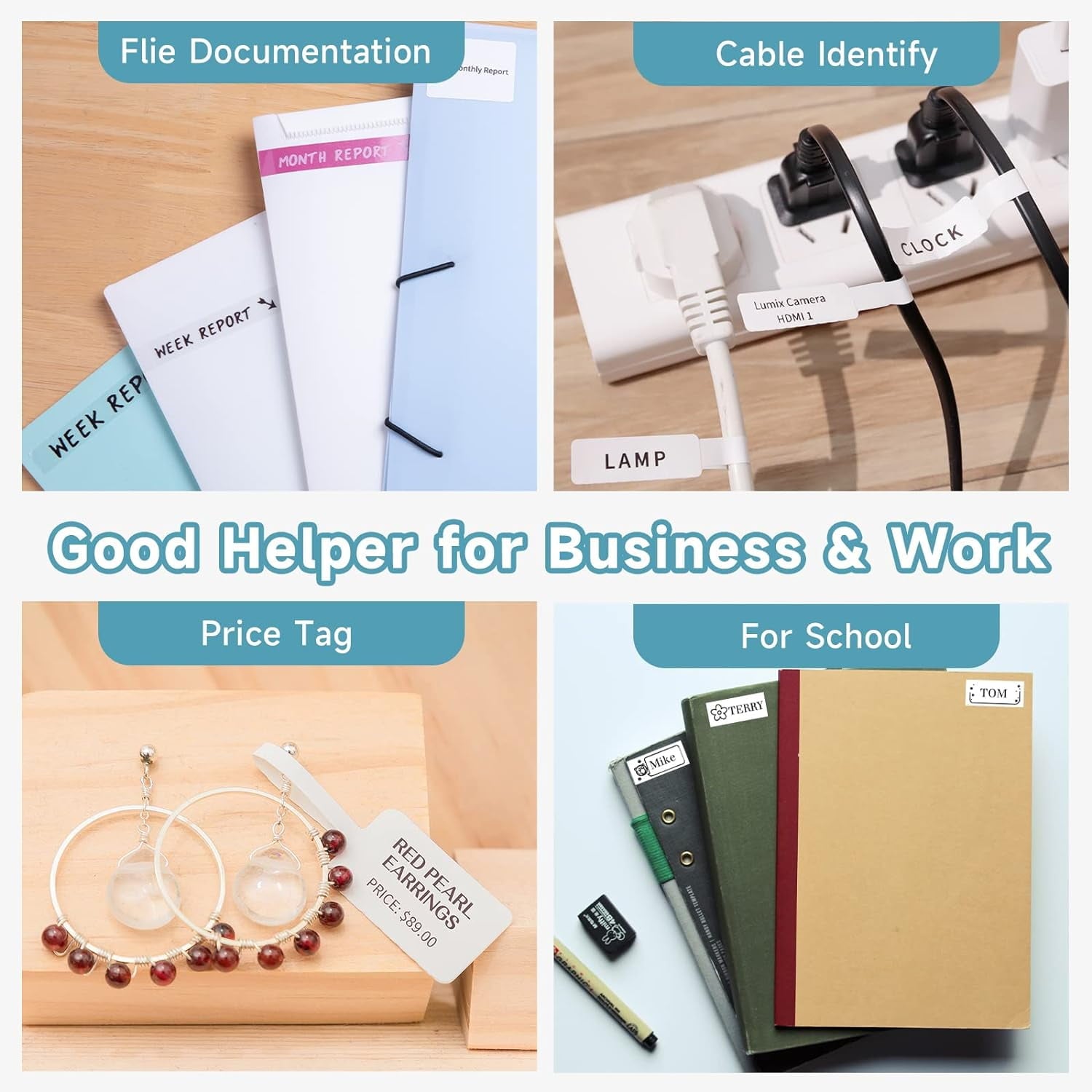 Simplify Labeling with the Bluetooth Mini Label Maker Machine - Perfect for Office, Home, and Organizing - Includes 1... - Image 4