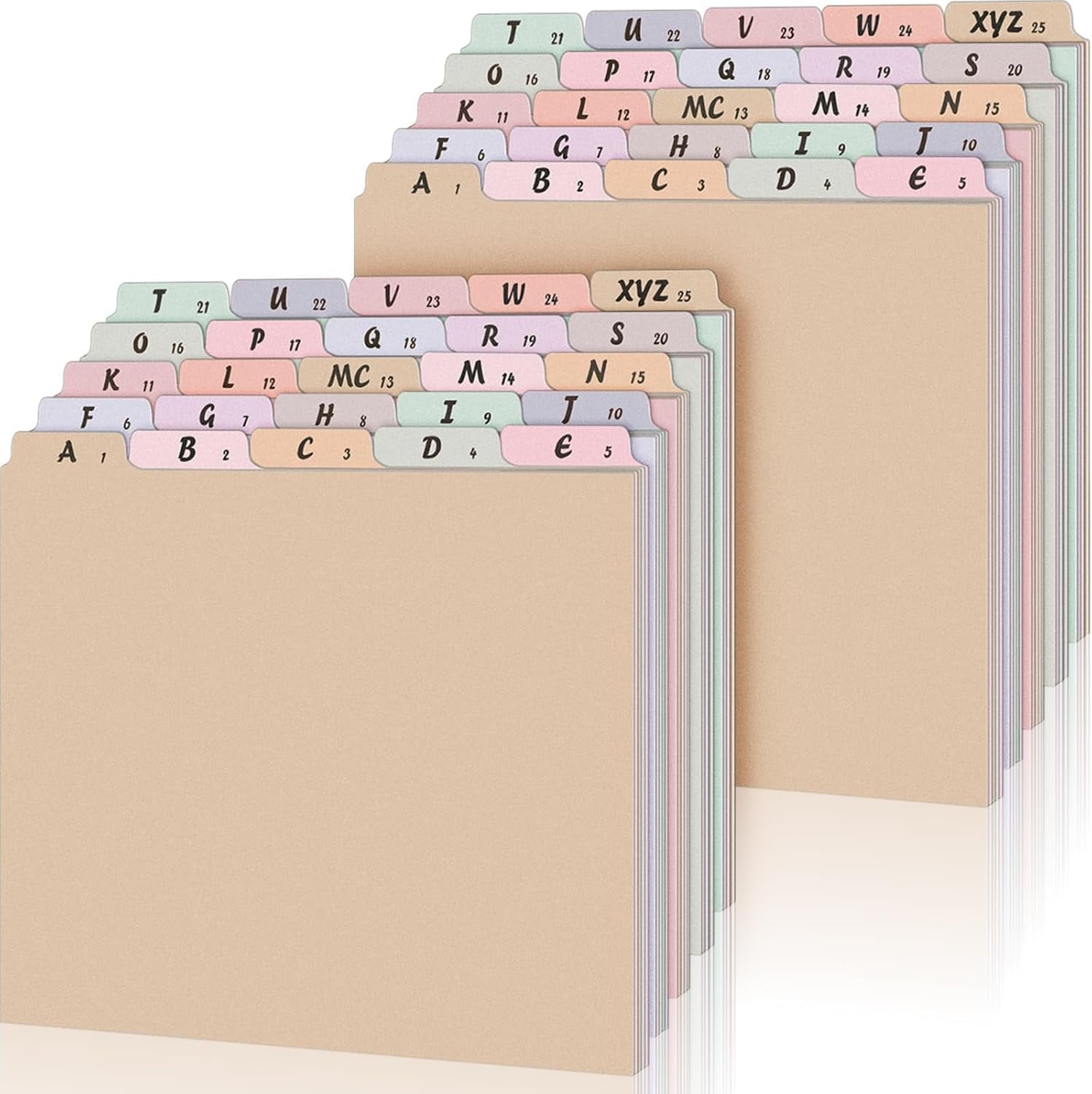 2 Set 50 Pcs Alphabet File Dividers Top Tab File Guides Set, A-z Letter Size Filing Cabinet Dividers Tab Desk Organizer for Work School Offi - Image 6