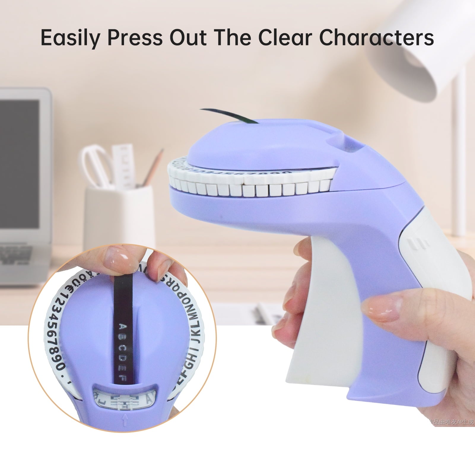 with 3 Tapes 9mm Portable Manual Vintage Writer Old School Handheld Embossed Printer for Office Home Organization Jou... - Image 2