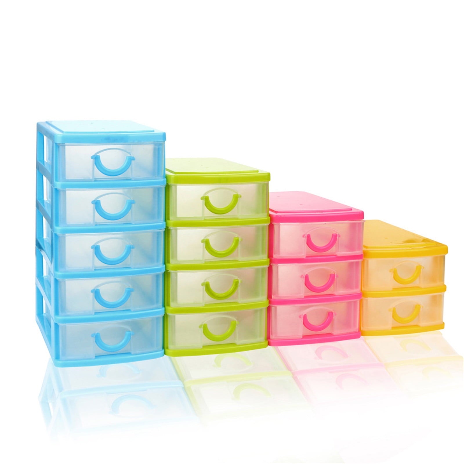 DefiDgd Plastic Multi-layered Desktop Drawer Style Storage Box,Stackable Desk Organizer for Craft Cosmetics Stationery,Ideal for Vanity,Bath - Image 3