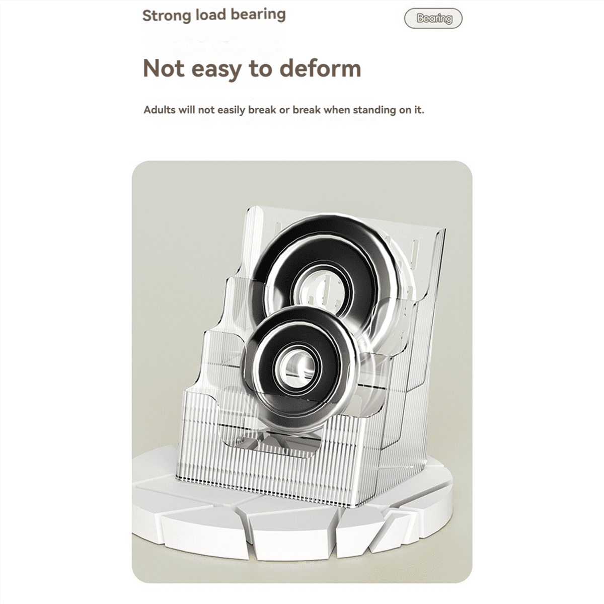 A4 File Display Clear Storage Box Office Single Layer Desktop Sorter Pocket Booklet and Brochure Holder Gray - Image 5