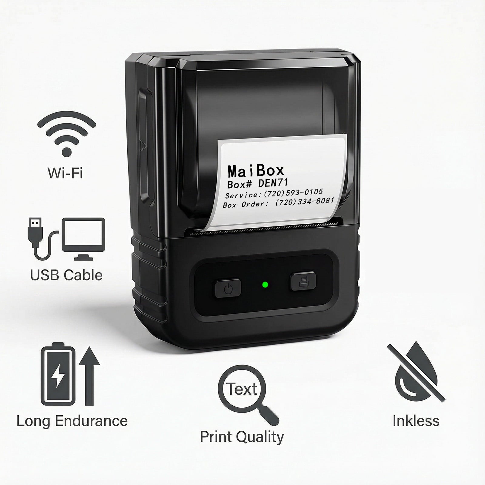 Thermal Label Maker with 100 Labels - Portable Bluetooth Address Label Printer for Small Business, Barcode & Retail, ... - Image 2