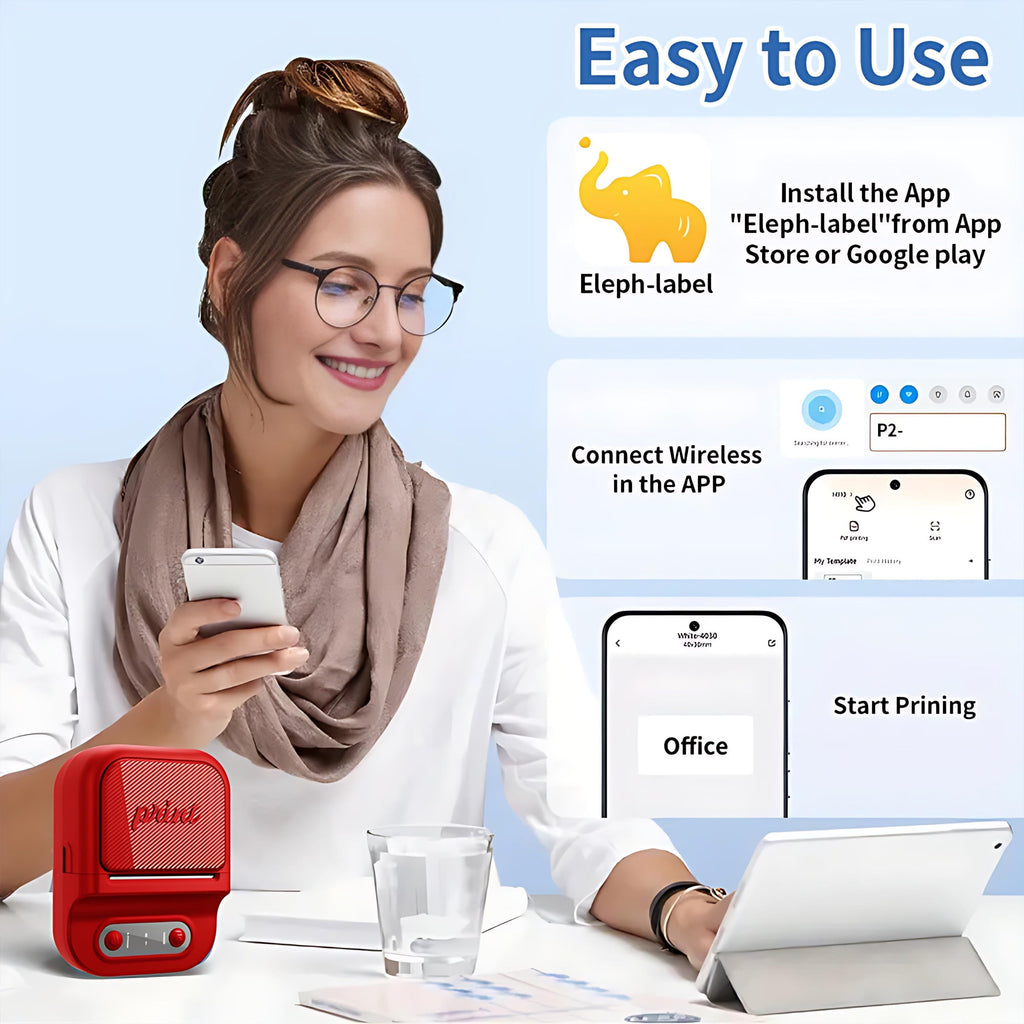Thermal Label Printer, Label Maker Machine with Tape, Bluetooth Label Maker, Portable Thermal Sticker Printer for Sma... - Image 4