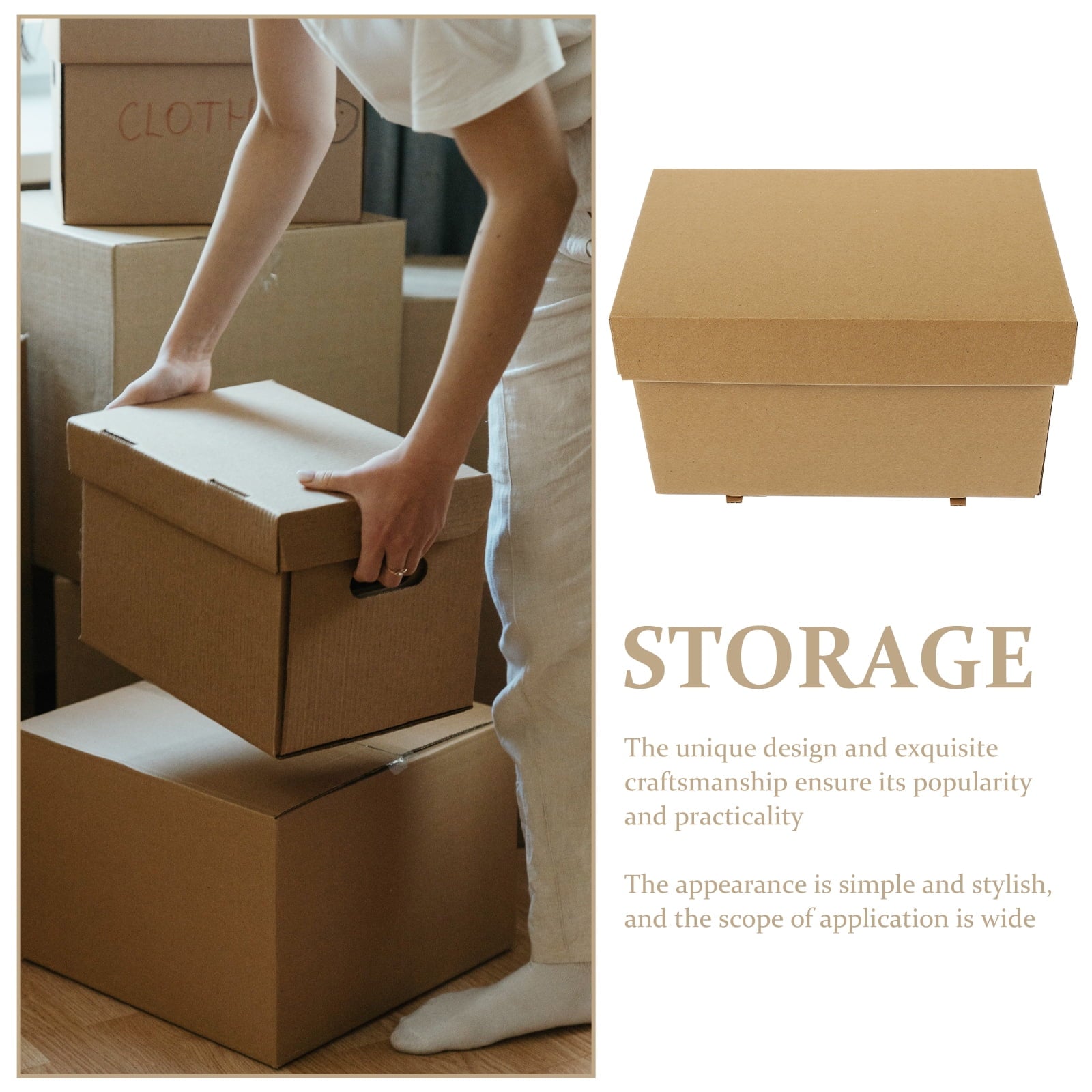 2 Pcs Storage Box Bins Office File Organizer with Lids Case Scrapbook Paper Sundries Document Holder Toy - Image 4