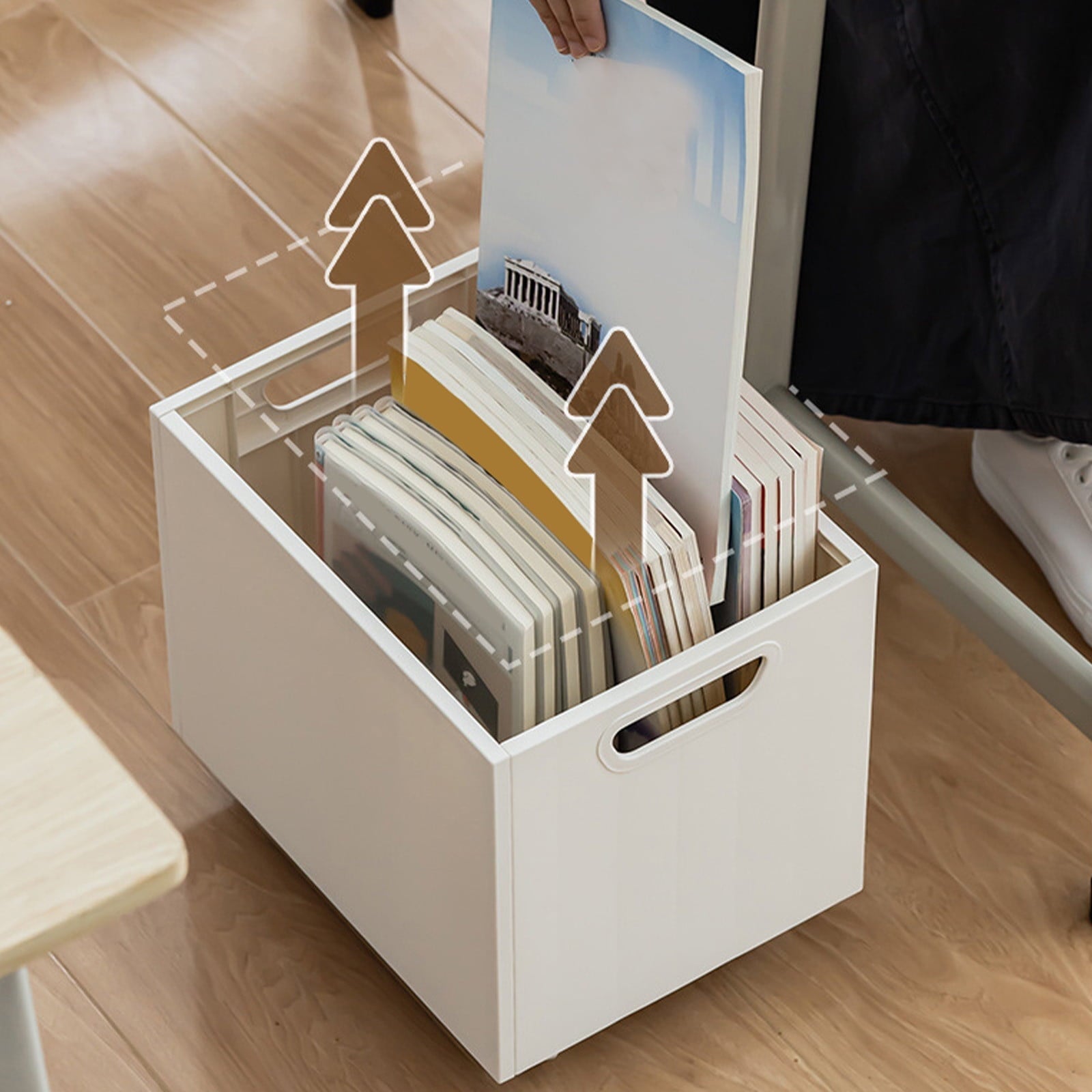 Portable File Box With Handle,Rolling File Organizer With Wheels Stackable Storage File Boxes Portable Letter File Fo... - Image 4