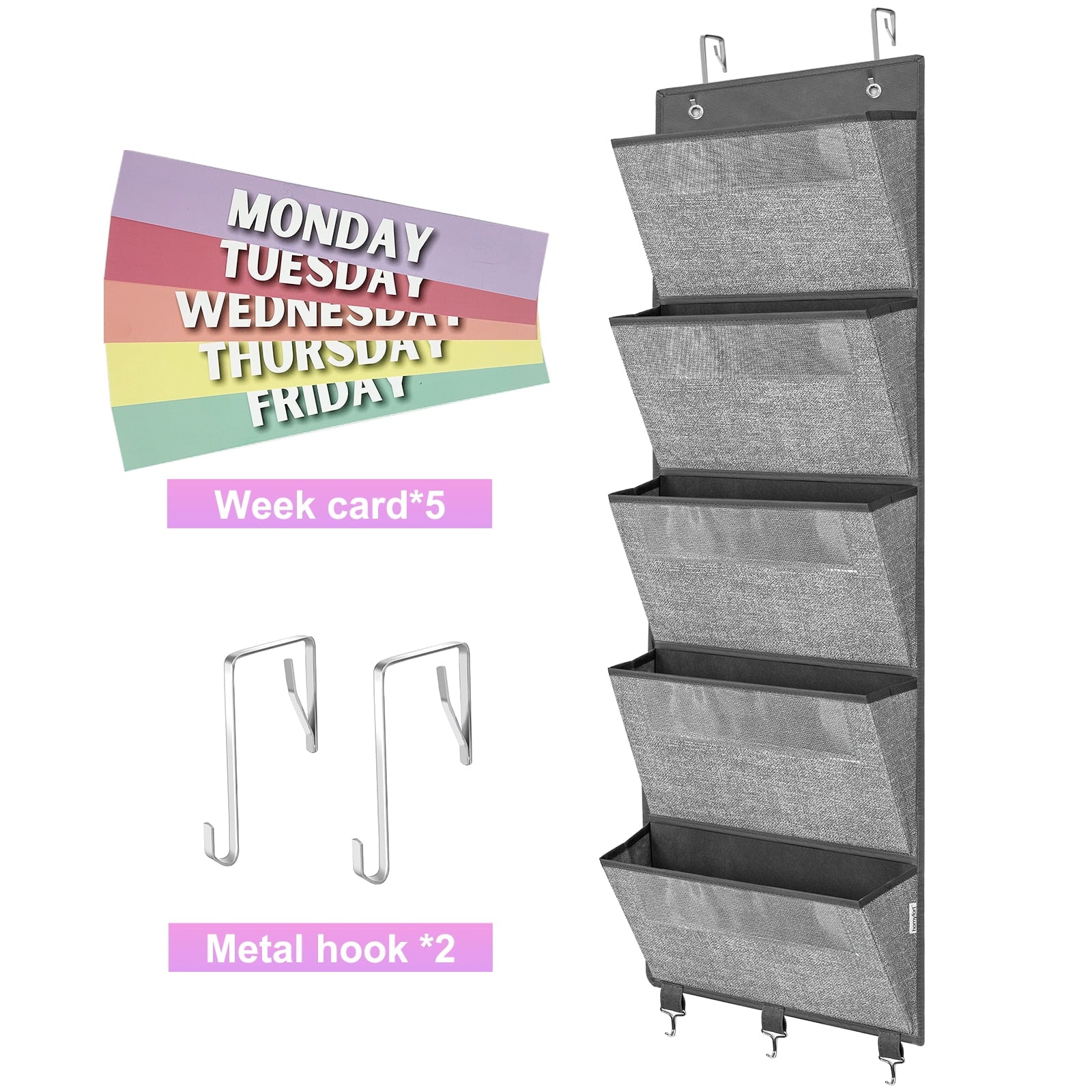 the Door hanging File Organizer, Weekly Hanging File Folders, Wall Organizers and Storage for Mail, Magazine, Noteboo... - Image 3