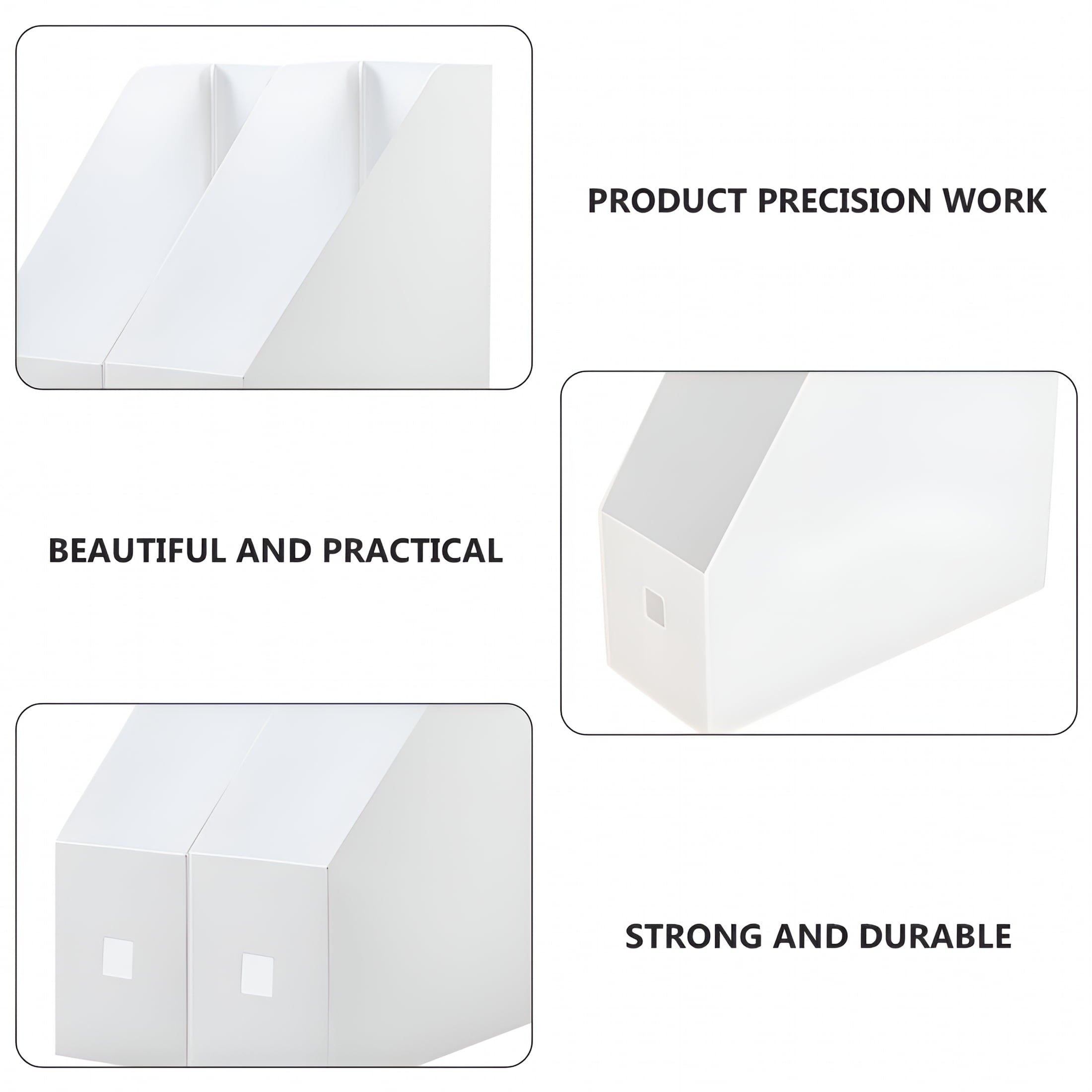 3Pcs File Document Box Book Storage Rack Plastic Files Books Holders Office Magazine Holder 1.61x9.43x3.54in - Image 6