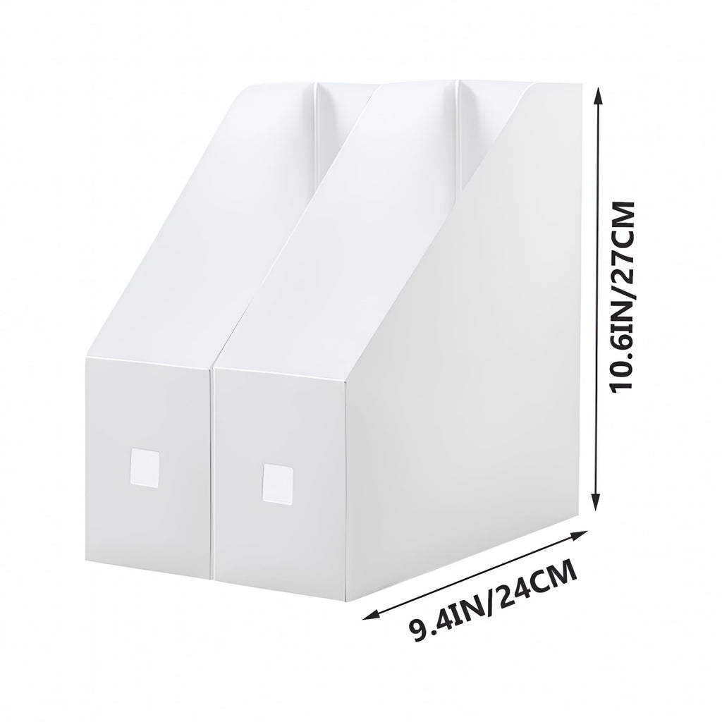 3Pcs File Document Box Book Storage Rack Plastic Files Books Holders Office Magazine Holder 1.61x9.43x3.54in - Image 4