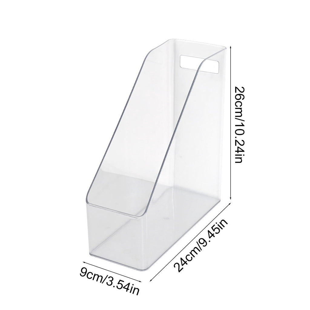 Desktop File Organizer Transparent Thickened PET Desk Storage Box for Books Documents Office Supplies Large Capacity Space Saving for Home D - Image 3