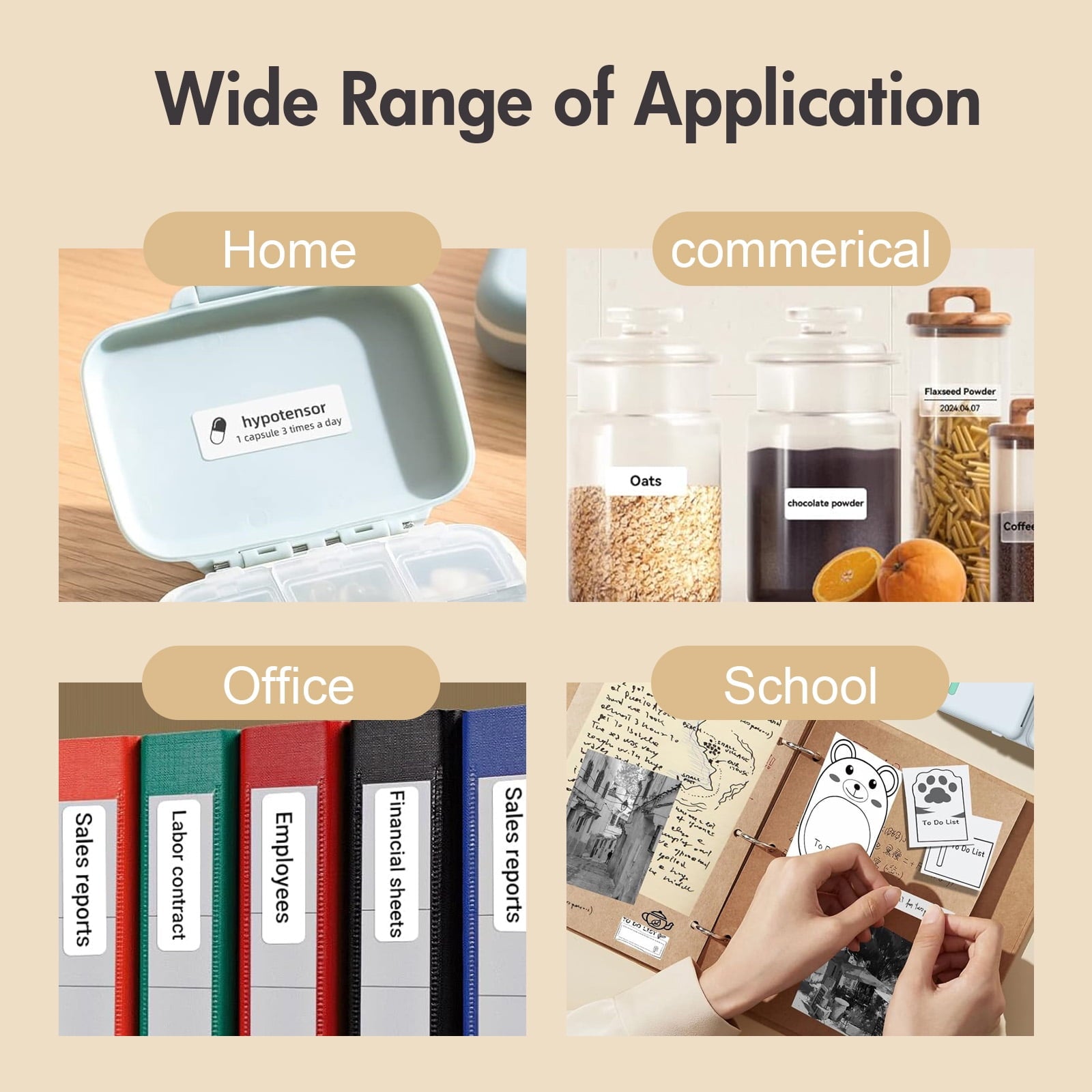 Portable Thermal Label Maker Machine - Wireless Bluetooth Sticker Printer for Home, Office, School Use - Image 3