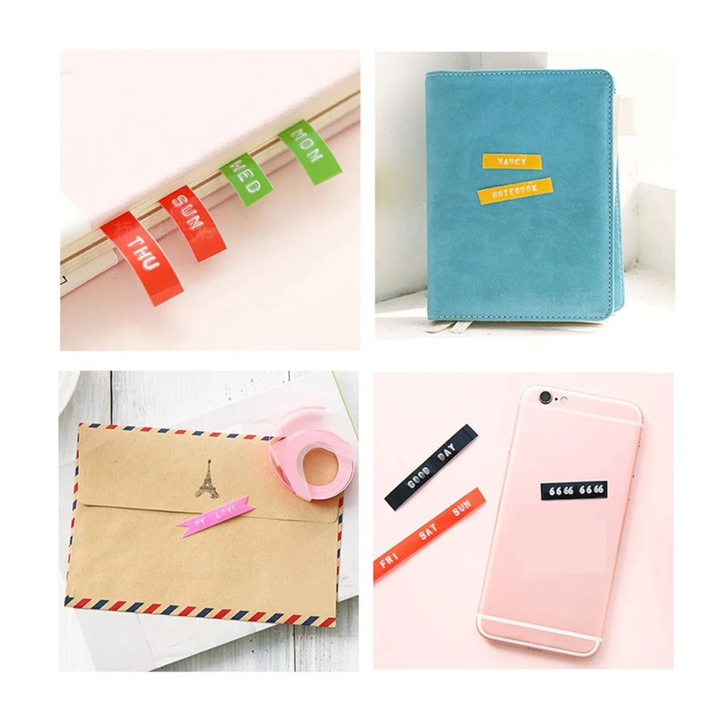 Mini Portable Printer DIY Handheld Typewriter Label Maker for 3D Embossing Manual Tape - Image 4