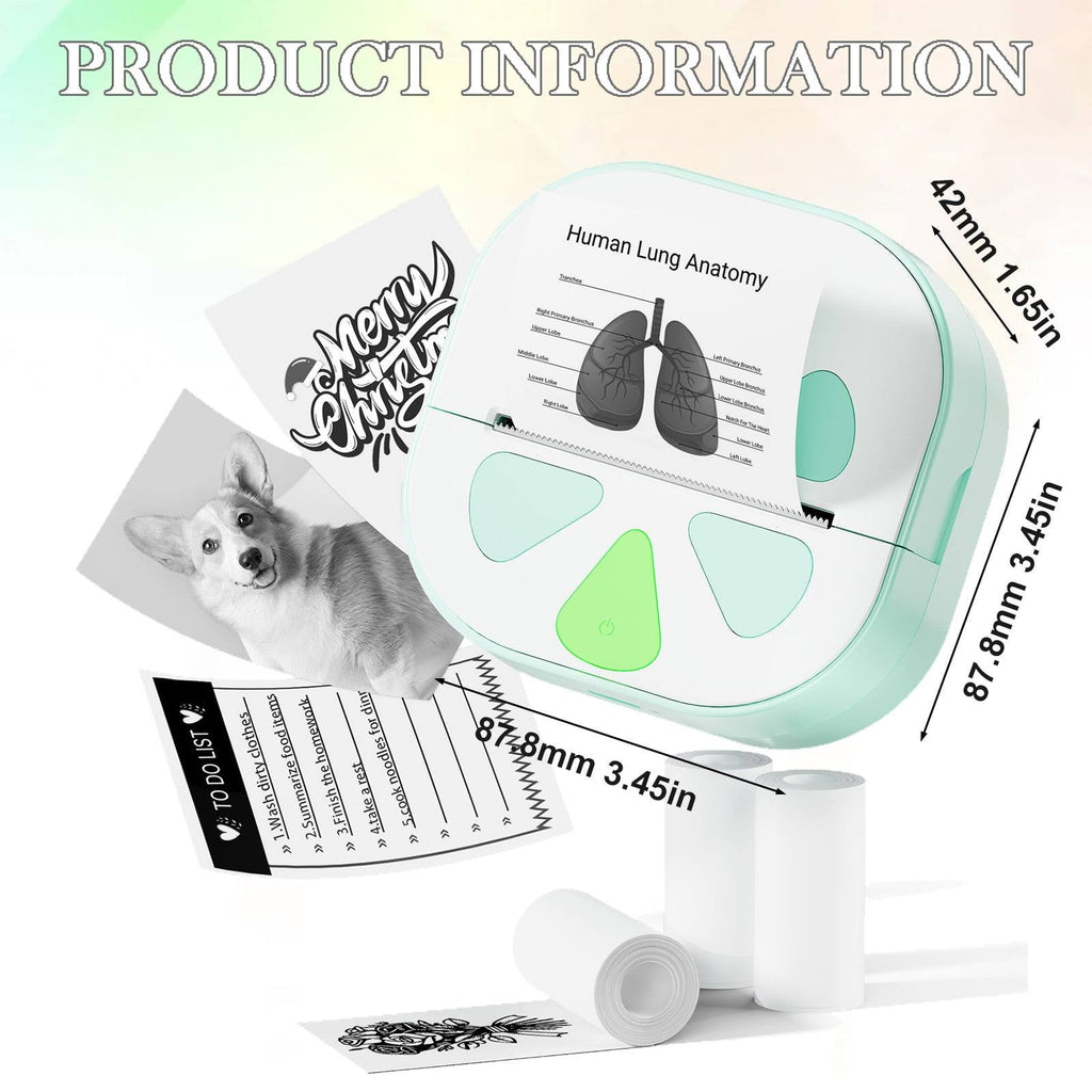 Mini Bluetooth Thermal Sticker Printer, Inkless Pocket Label Maker for Study Notes Journaling Diy, Wireless Portable ... - Image 3