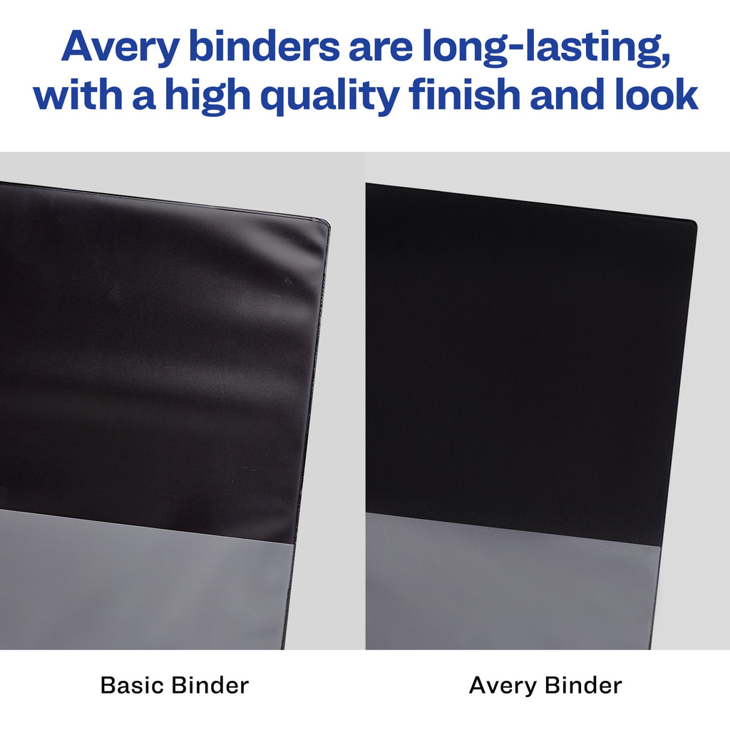 Economy View 3 Ring Binders, 1" Round Rings, 4 Black Binders - Image 4