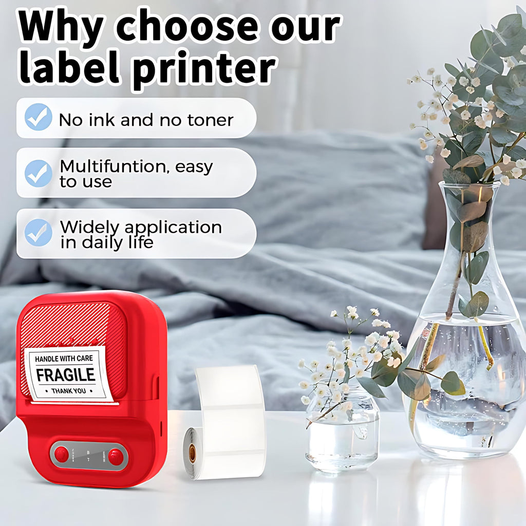Thermal Label Printer, Label Maker Machine with Tape, Bluetooth Label Maker, Portable Thermal Sticker Printer for Sma... - Image 3