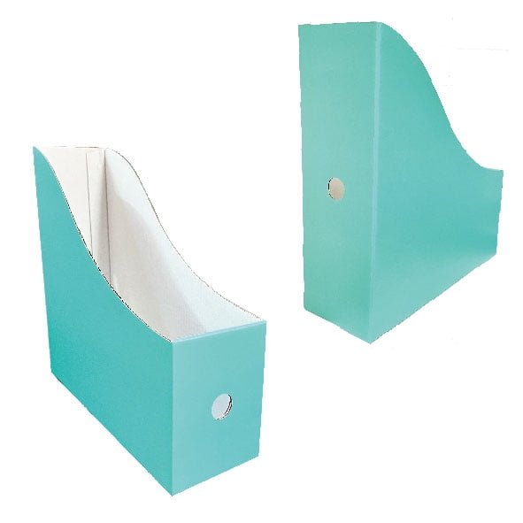 12 Pack Teal Cardboard Magazine Holders, Premium Magazine File Holder for Desk, Foldable Large Volume Magazine File O... - Image 6