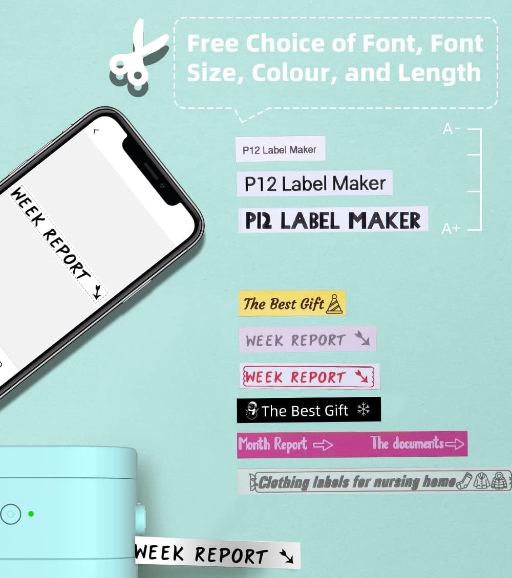 Phomemo  P12 Pro Smart Label Maker  Compact Bluetooth Label Printer with many Preloaded Templates, Small Portable Thermal Label maker for Tr - Image 4
