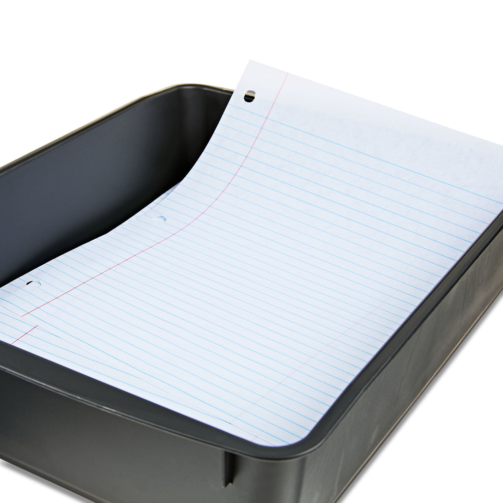 Plastic Letter Tray, 1-Compartment Paper Sorter, Black, 7-Pack - Image 4
