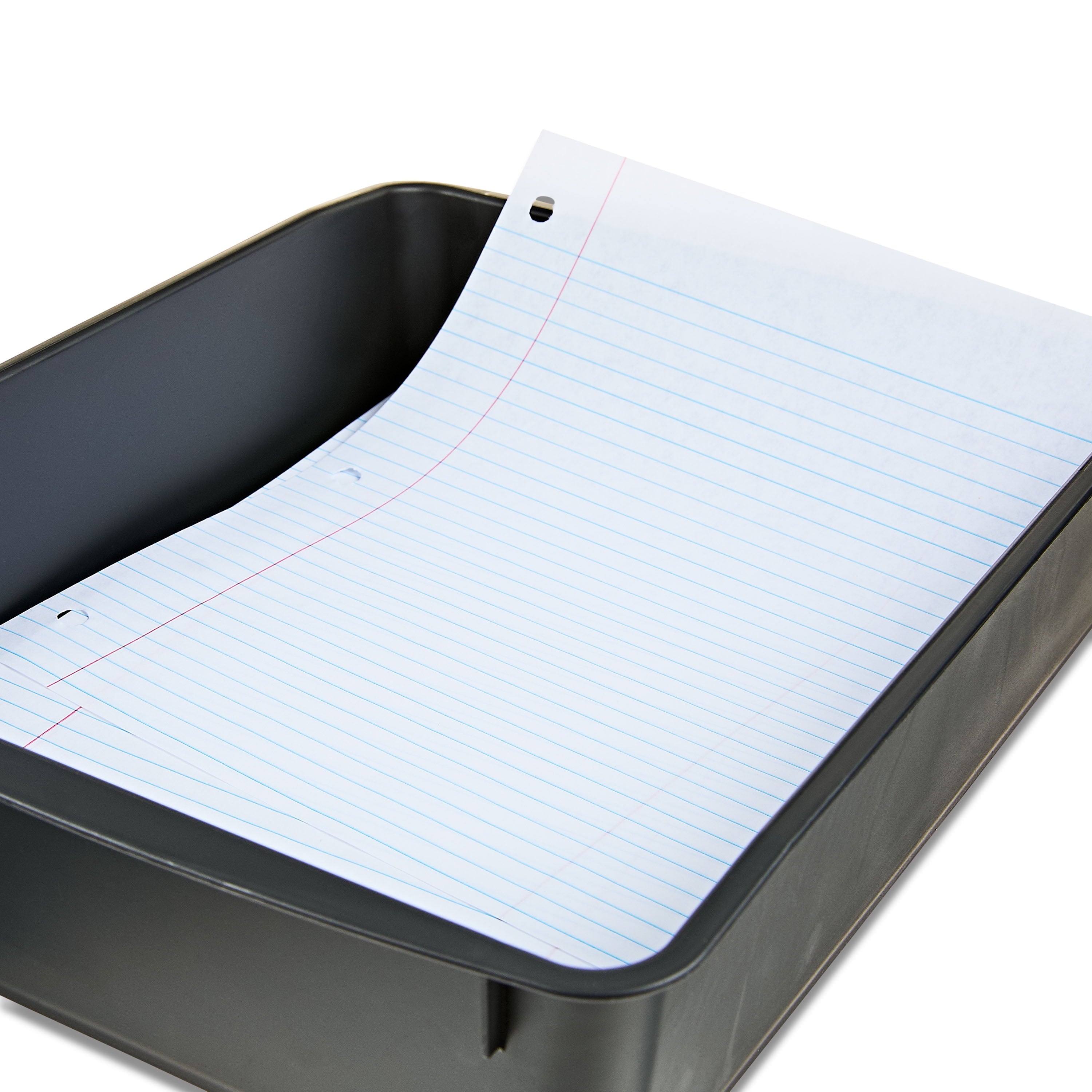 Plastic Letter Tray, 1-Compartment Paper Sorter, Black, 7-Pack - Image 4
