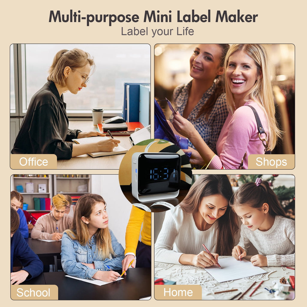 Portable Bluetooth Label Maker, Mini Thermal Label Printer with Tape, Inkless Sticker Maker for Home Office School Or... - Image 4