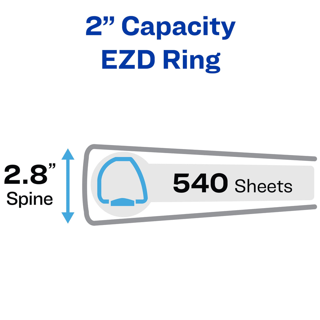 2" Heavy-Duty View Binder, One Touch Slant Rings, Black, 500 Sheets - Image 2