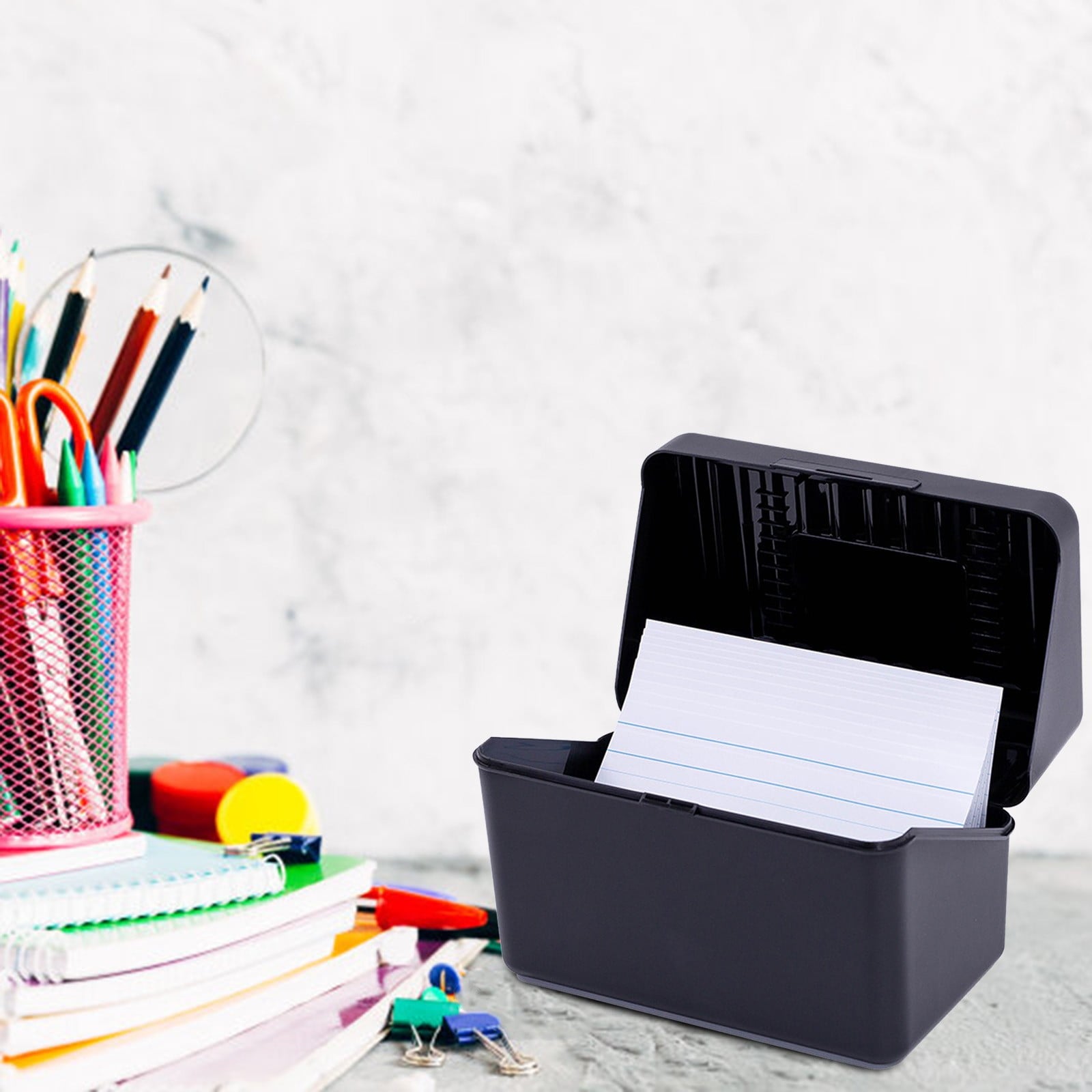 （storage box）4"x6" Index Card Holder, Index Card Box Organizer Storage for Home Recipes Flashcards Address Office - Image 2