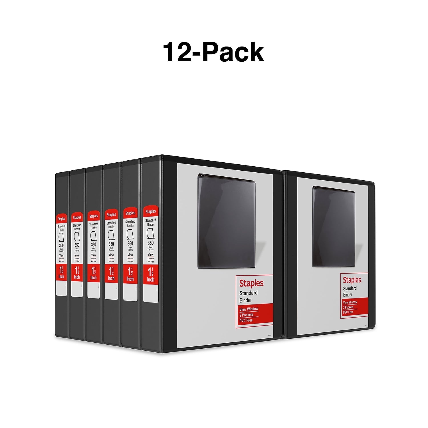 Standard 1.5" 3-Ring View Binders Black 12/Carton / - Image 6