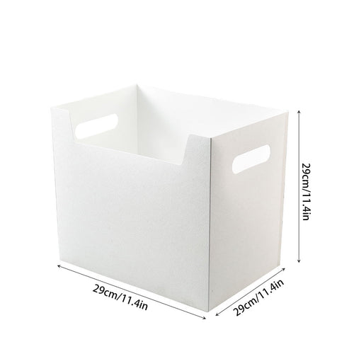 2 PCS File Storage Box Organiser Boxes with Lids Large Filing Folder Office White - Image 2