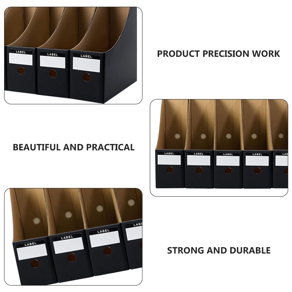 Set of 5 Office File Storage Holders, Magazine Organizers, and Document Storage Boxes for Desk and Workspace Organization - Image 3