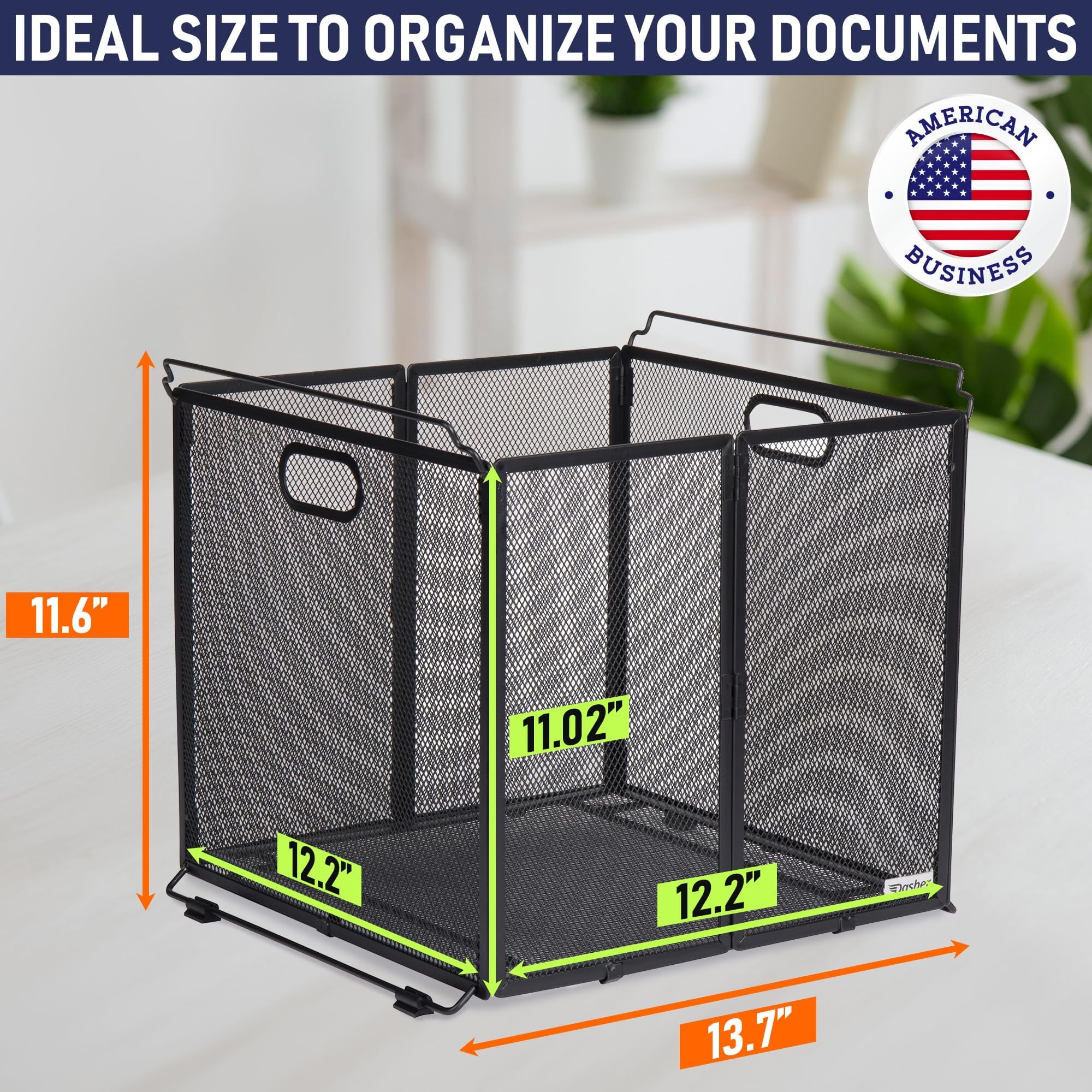 Hanging File Organizer Letter Size, Black Metal Mesh File Crate for Hanging Folders, Portable Document Folder Holder ... - Image 3