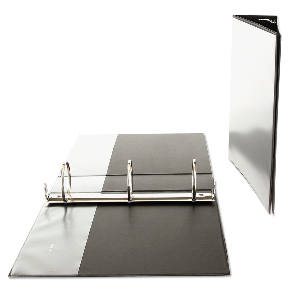 Economy 3 in. Capacity 11 in. x 8.5 in. 3 Round Ring View Binder - Black - Image 3