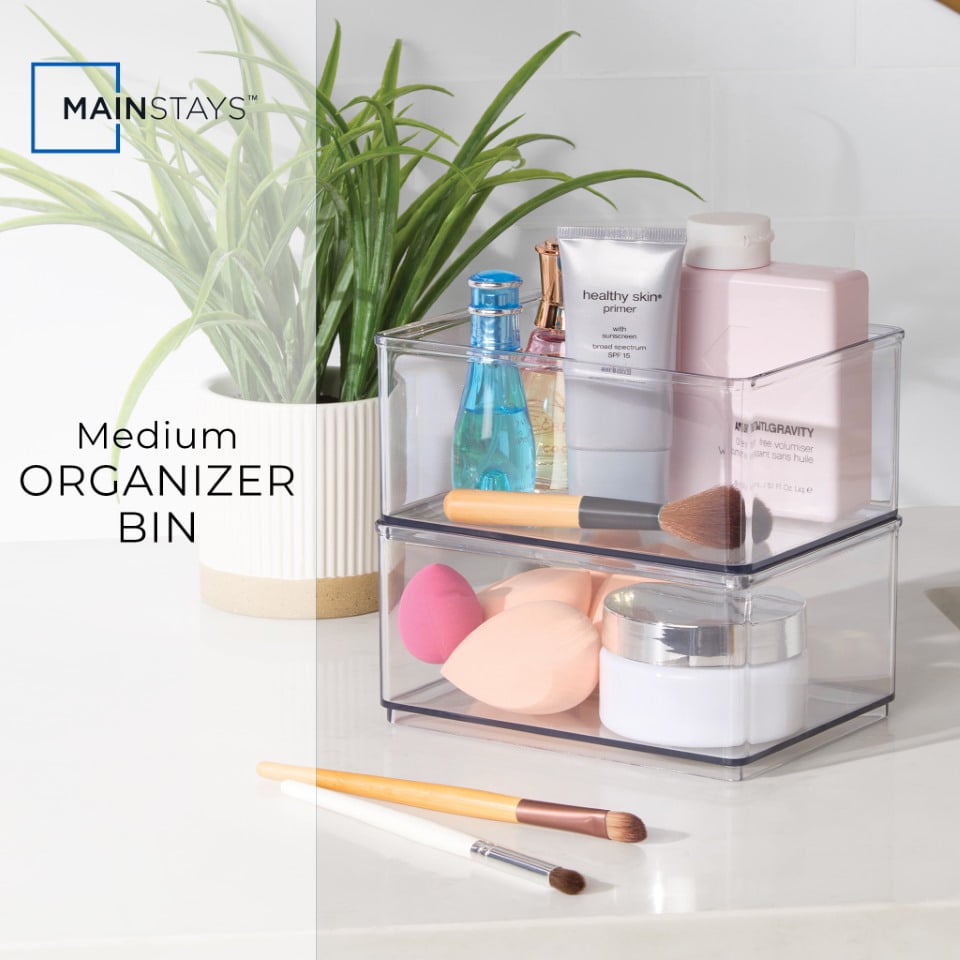 Medium Clear Plastic Organizer Bin for Bathroom Storage - Image 3