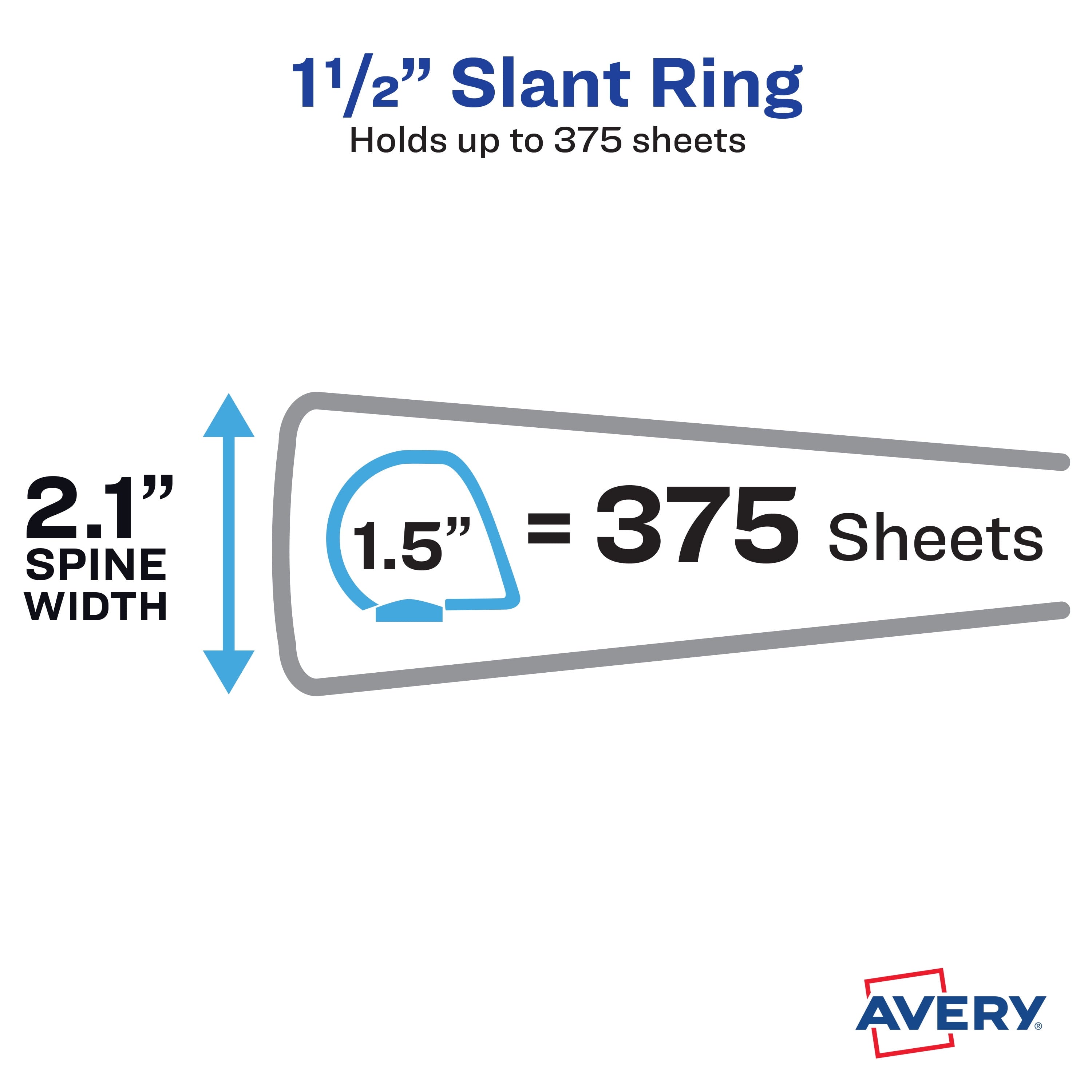 Avery Two-Tone Binder, 1.5 inch Slant Rings, Mint/Coral (17289) - Image 3