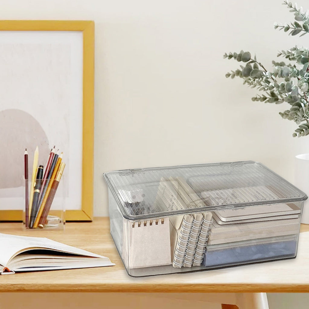 Small Stackable Storage Bins with Hinged Lid, Acrylic Organizer Box, Clear Storage Box, Cosmetic Case for Home, Office - Image 5
