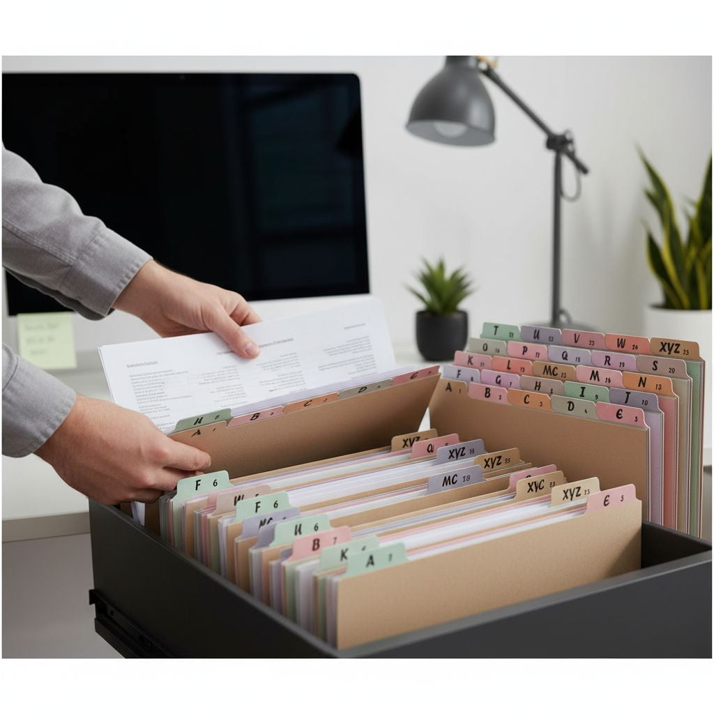 2 Set 50 Pcs Alphabet File Dividers Top Tab File Guides Set, A-z Letter Size Filing Cabinet Dividers Tab Desk Organizer for Work School Offi - Image 3