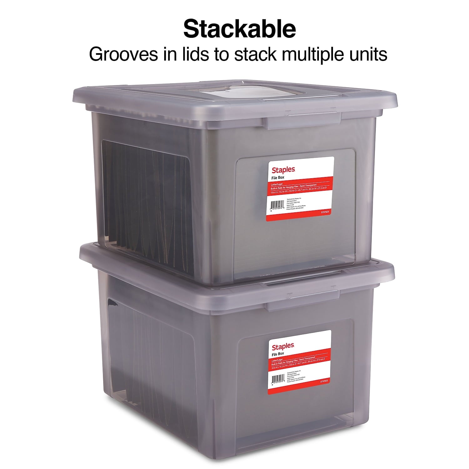 MyOfficeInnovations Hanging File Box Snap Lid Letter/Legal Size Frost Gray MYO24413996 - Image 5