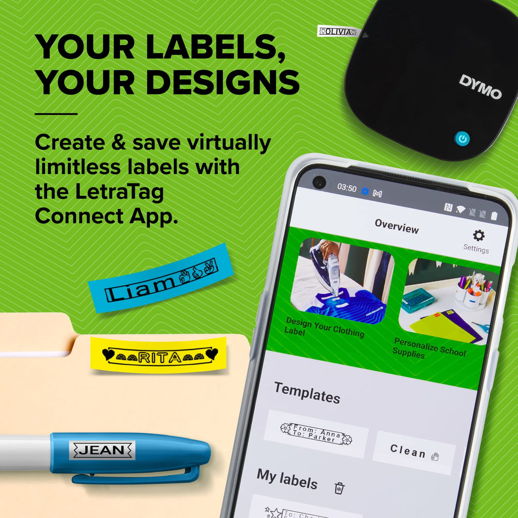 LetraTag 200 Bluetooth Label Maker, Includes 1 White Paper Label Tape - Image 2