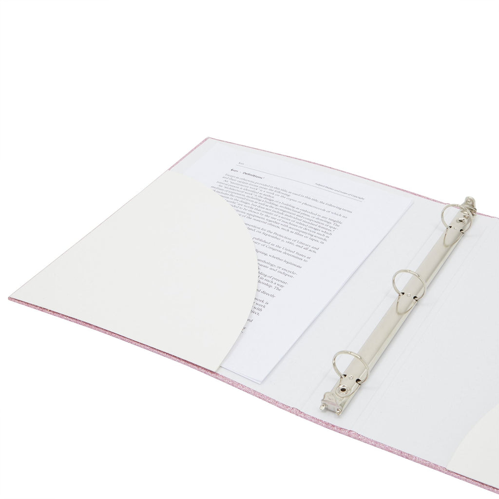 2 Pack Sparkly Pink 3 Ring Binder with 2 Inch Rings, Glitter File Folder Pockets for Office Supplies, Planner, Portfolio, 350 Sheet Capacity - Image 5