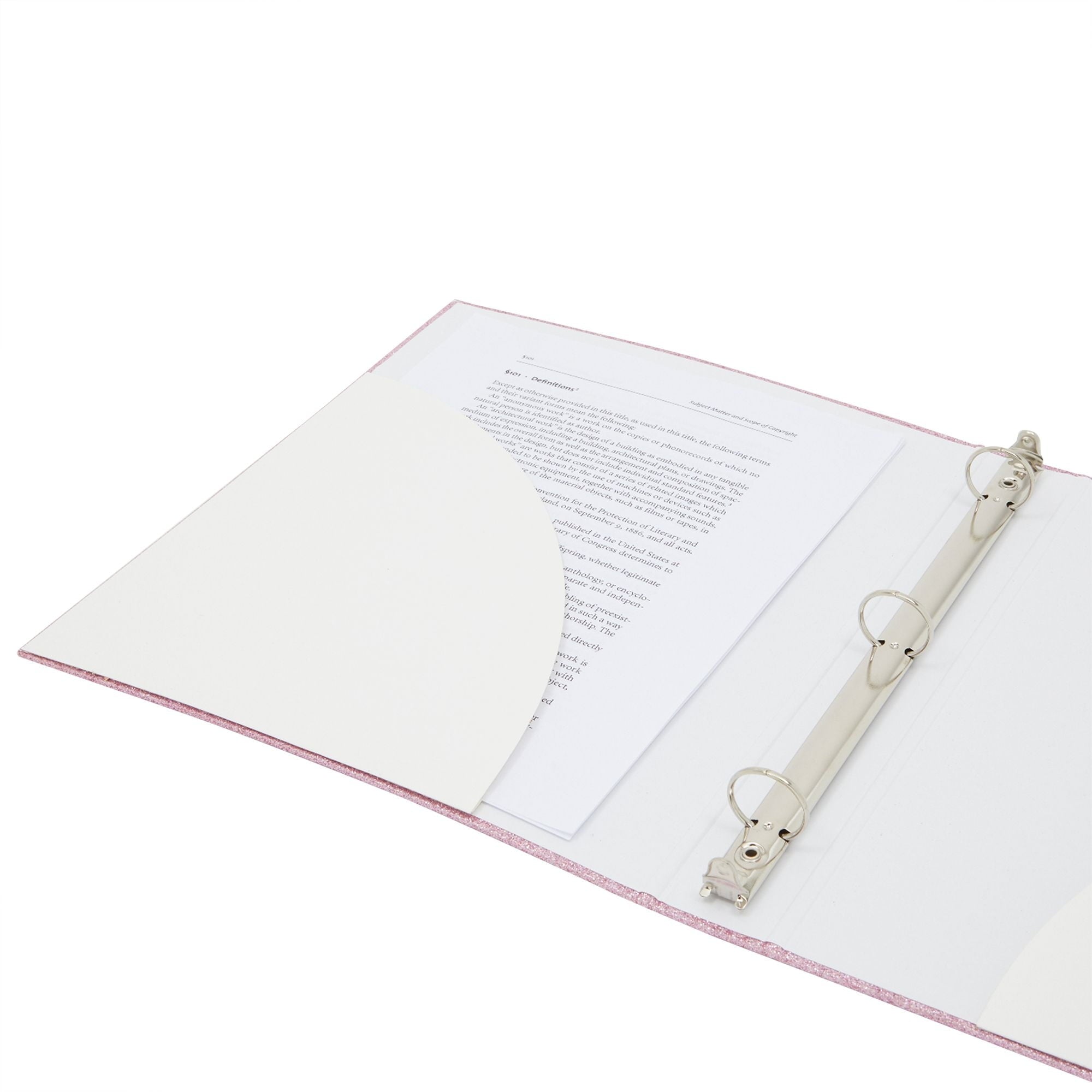 2 Pack Sparkly Pink 3 Ring Binder with 2 Inch Rings, Glitter File Folder Pockets for Office Supplies, Planner, Portfolio, 350 Sheet Capacity - Image 5
