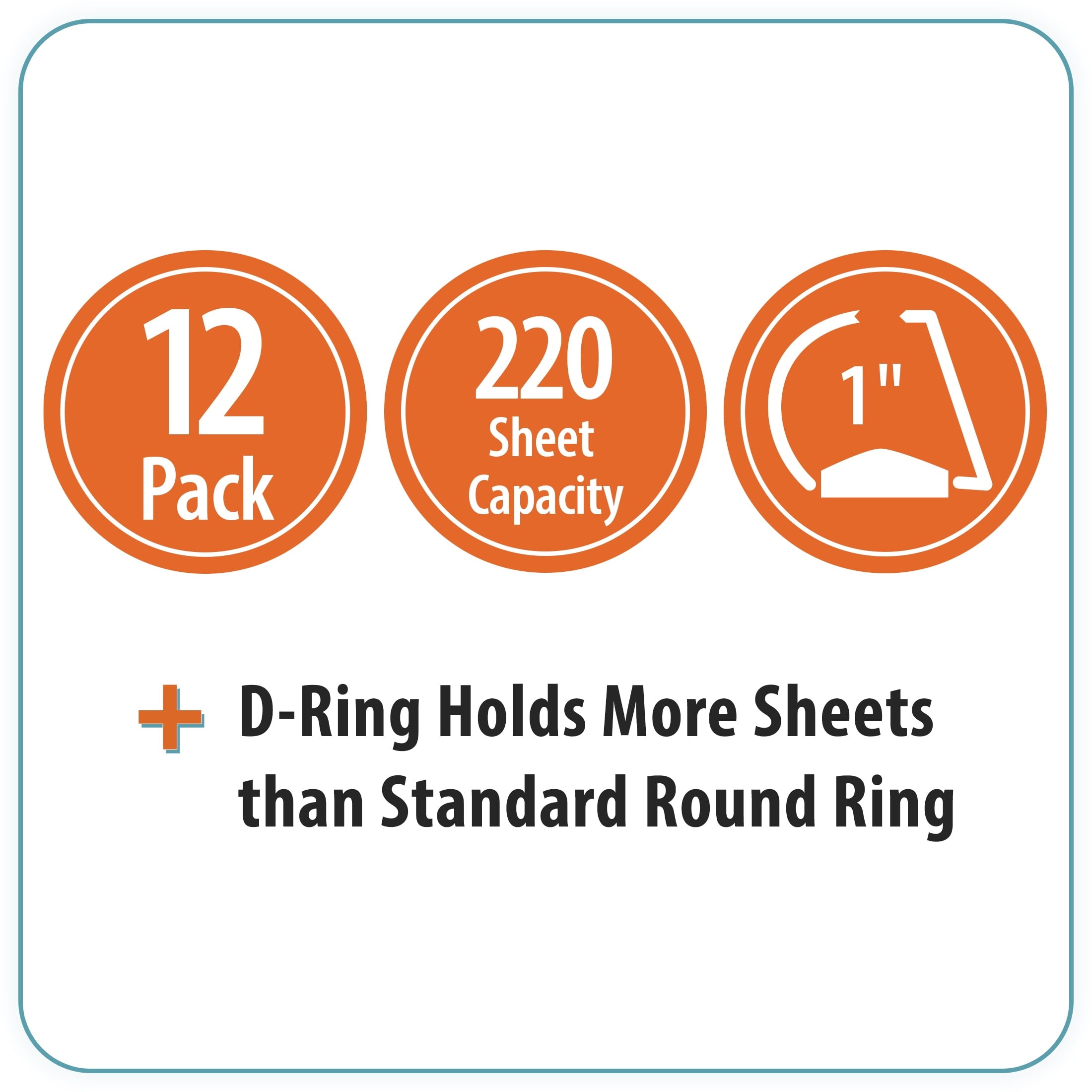 Pen + Gear 1-inch, Durable Binder, D-Ring, Blue, 12 Pack - Image 2